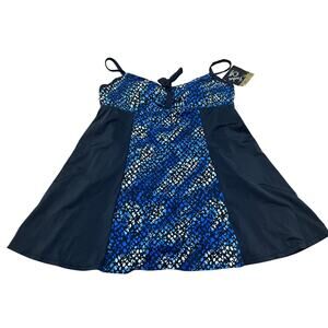 Inches Off Women's 20 Black Blue Color Black Swim Babydoll A Line‎ Dress NWT